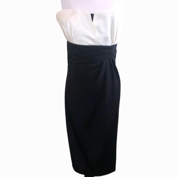 Badgley Mischka | Dresses | Badgley Mischka Black White Strapless Formal  Dress | Poshmark